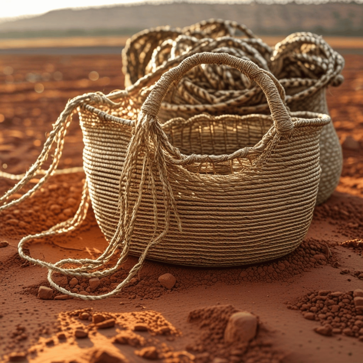 African hemp baskets