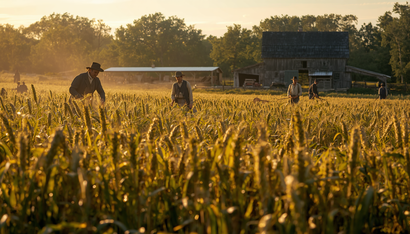 Colonial America hemp field