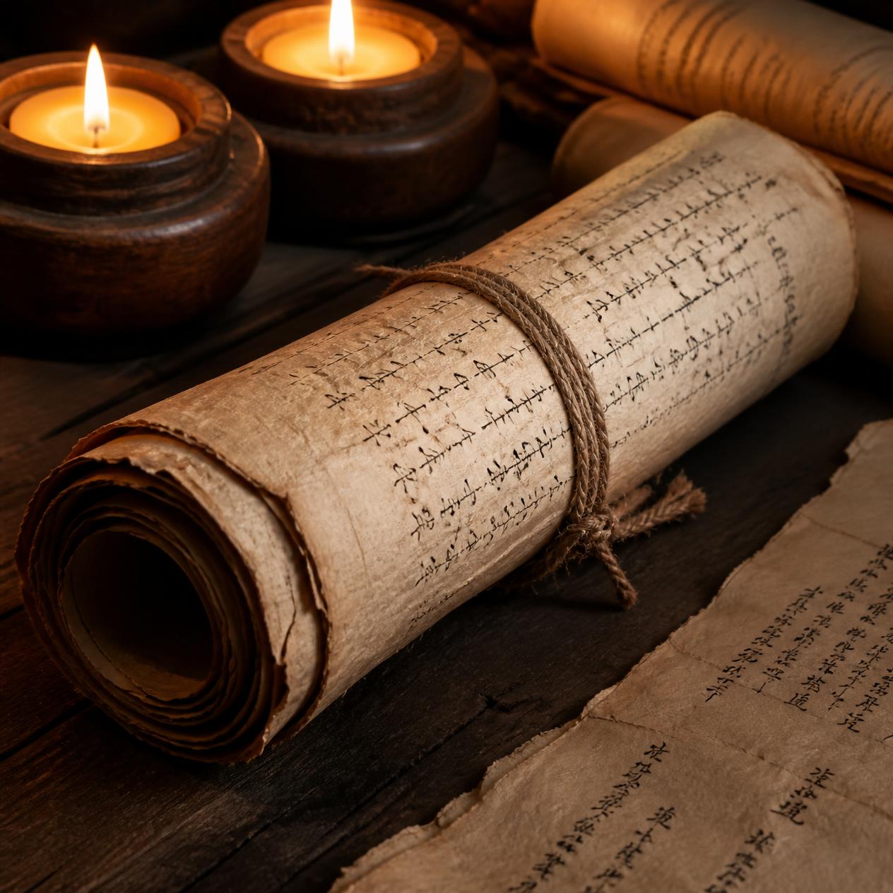 Ancient rolled scroll