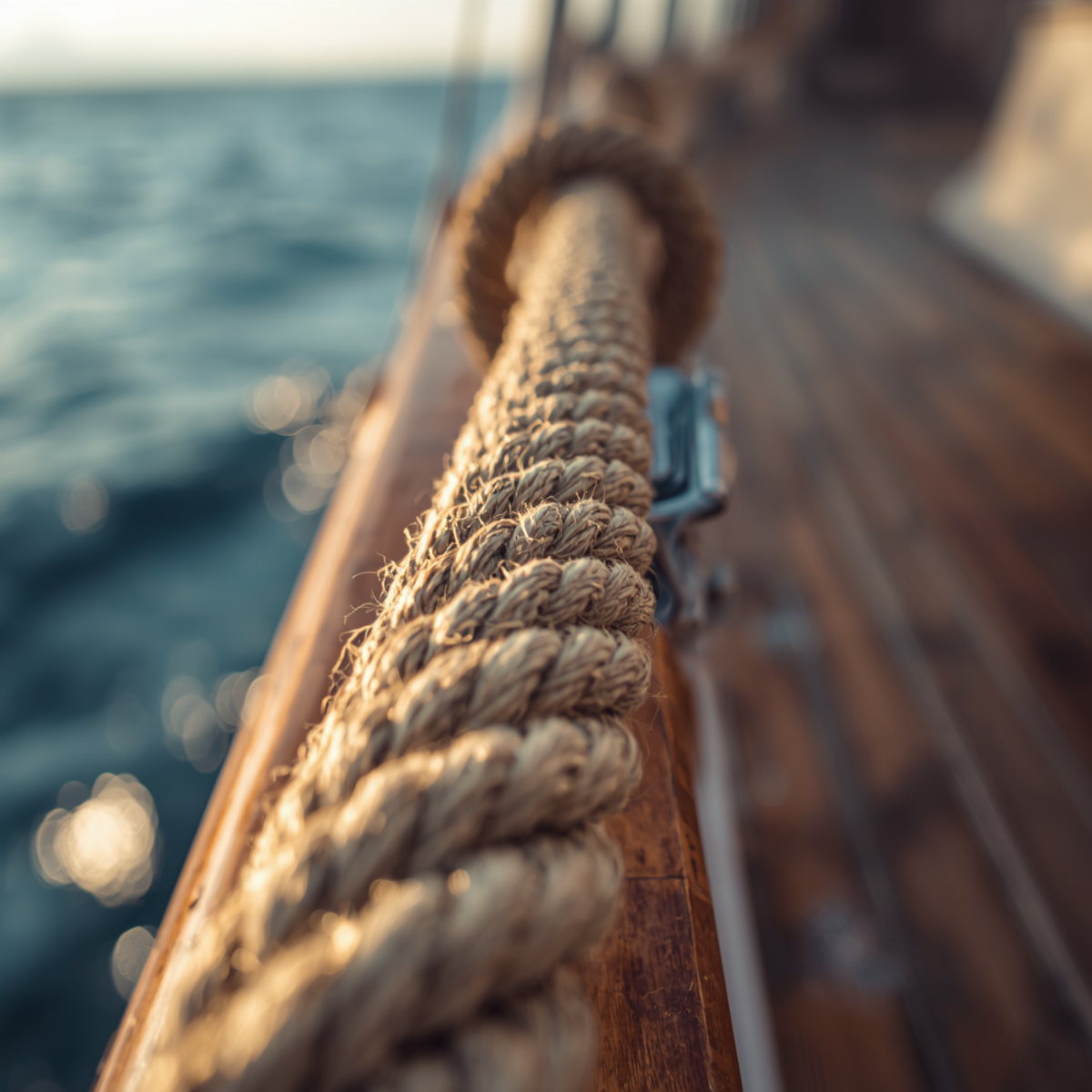 Hemp rope rigging detail