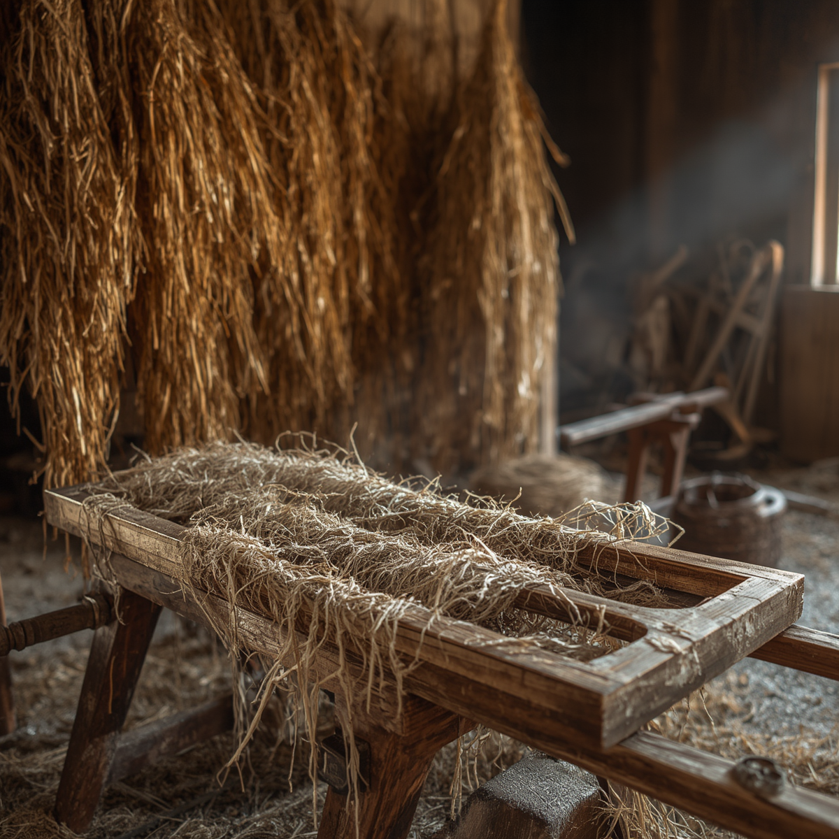 Coiled hemp rope